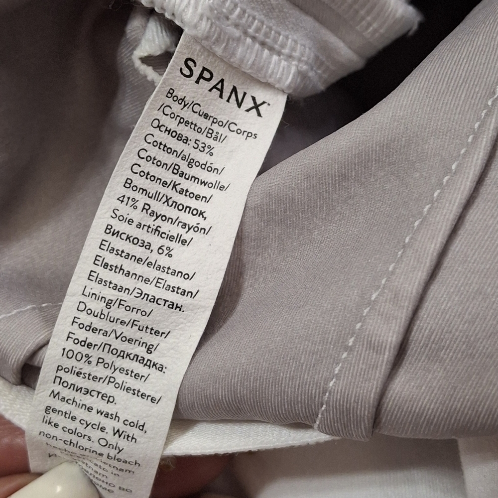 SPANX On-the-Go #20479R Cropped Wide Leg Pull-On White Pants Women Size Medium - Picture 15 of 16
